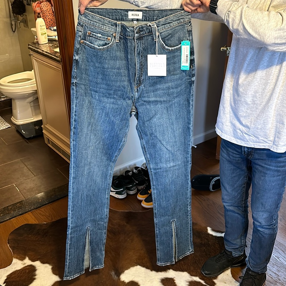 High rise slim boot jeans